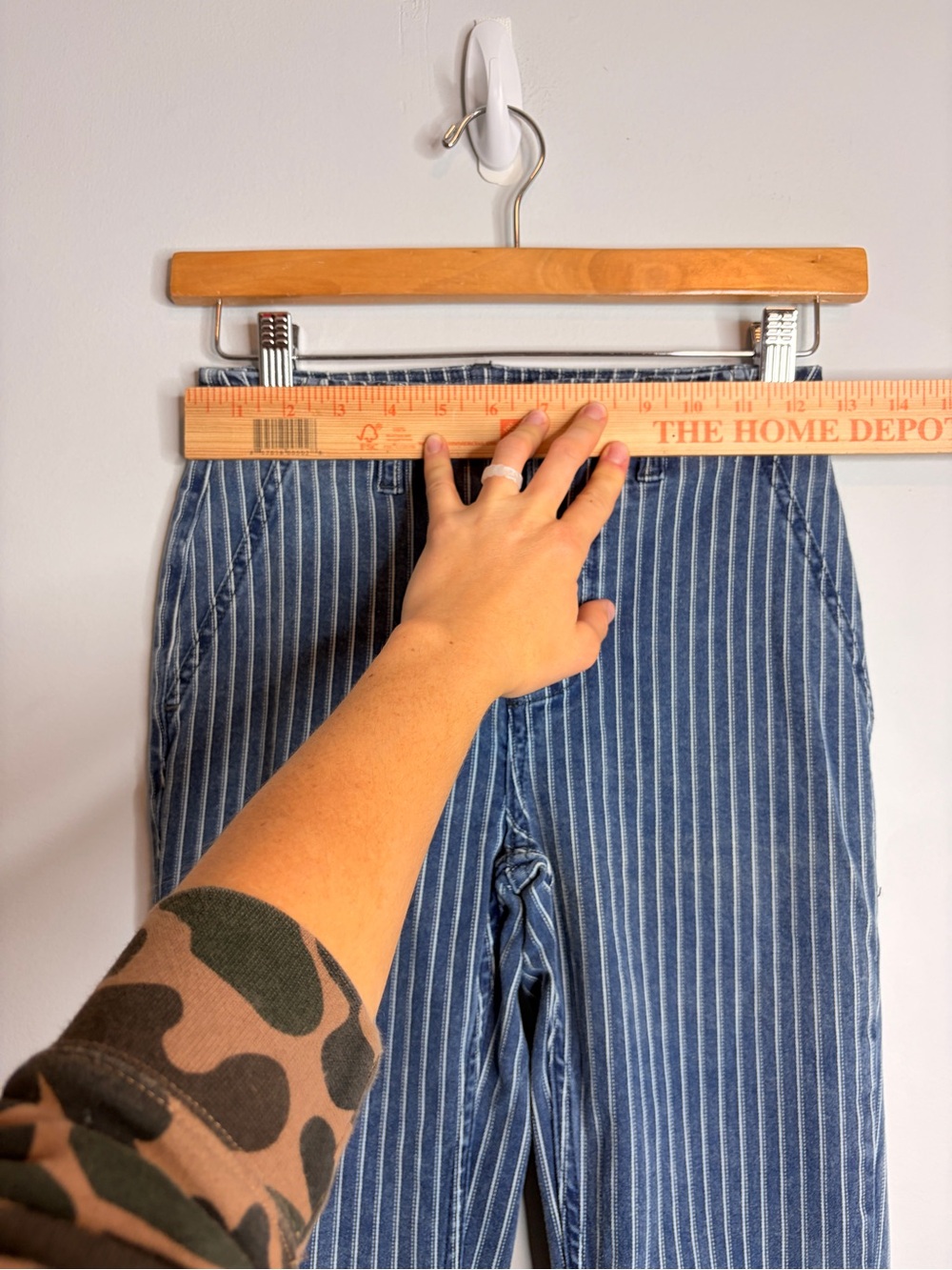 We The Free Blue Pinstripe Wide-Leg Jeans - Picture 10 of 13